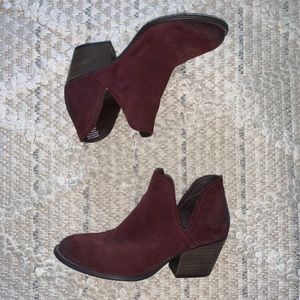 Steve Madden raspberry suede booties